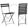 Składane krzesło ogrodowe 2 pcs Antracyt 42 x 46 x 82 cm Metal