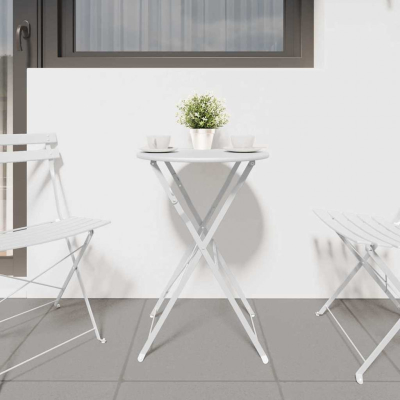 Stolik bistro Biały Ø 50 x 71 cm Stal malowana proszkowo