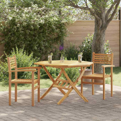 Krzesło 2 pcs Brązowy 56 x 55 x 90.5 cm Lite drewno teakowe