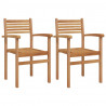 Krzesło 2 pcs Brązowy 56 x 55 x 90.5 cm Lite drewno teakowe