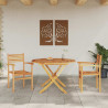 Krzesło 2 pcs Brązowy 56 x 55 x 90.5 cm Lite drewno teakowe