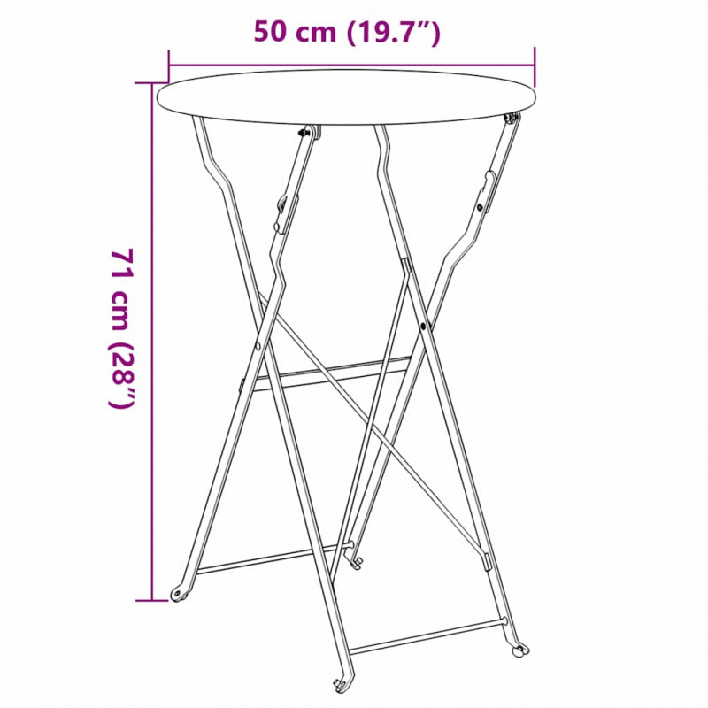 Stolik bistro Biały Ø 50 x 71 cm Stal malowana proszkowo