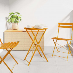 Stolik bistro Musztardowy Ø 50 x 71 cm Stal malowana proszkowo
