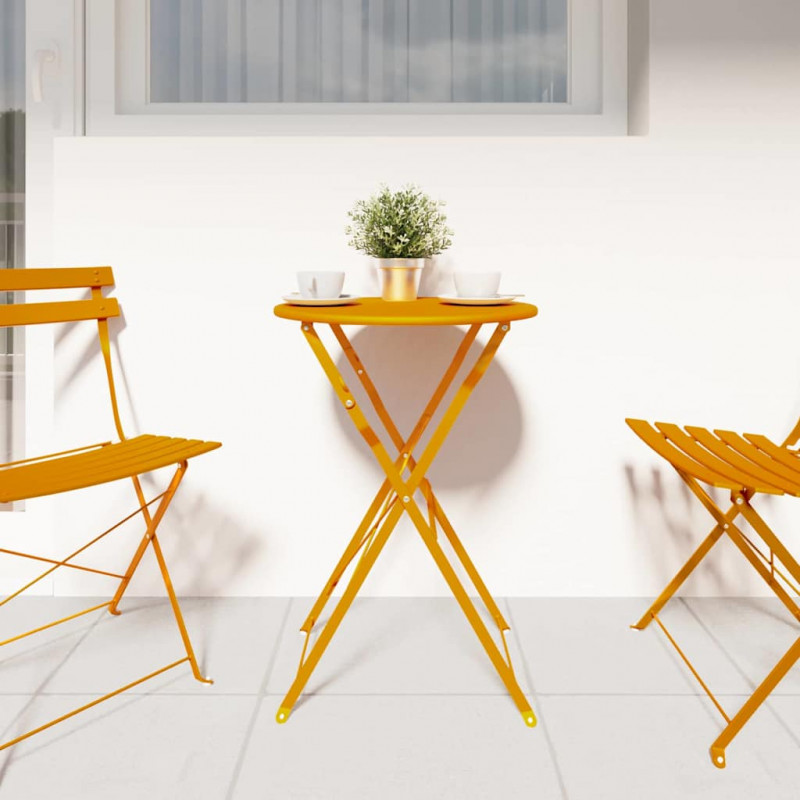 Stolik bistro Musztardowy Ø 50 x 71 cm Stal malowana proszkowo