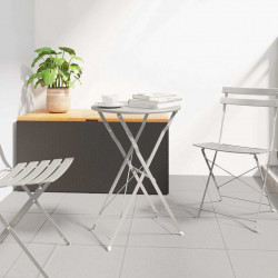 Stolik bistro Beżowy Ø 50 x 71 cm Stal malowana proszkowo