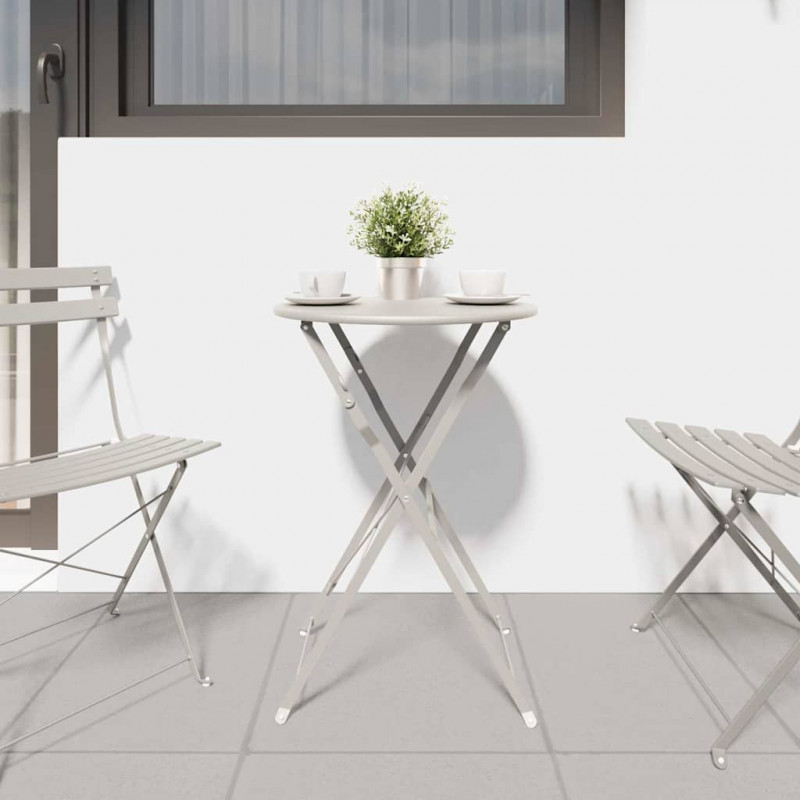 Stolik bistro Beżowy Ø 50 x 71 cm Stal malowana proszkowo
