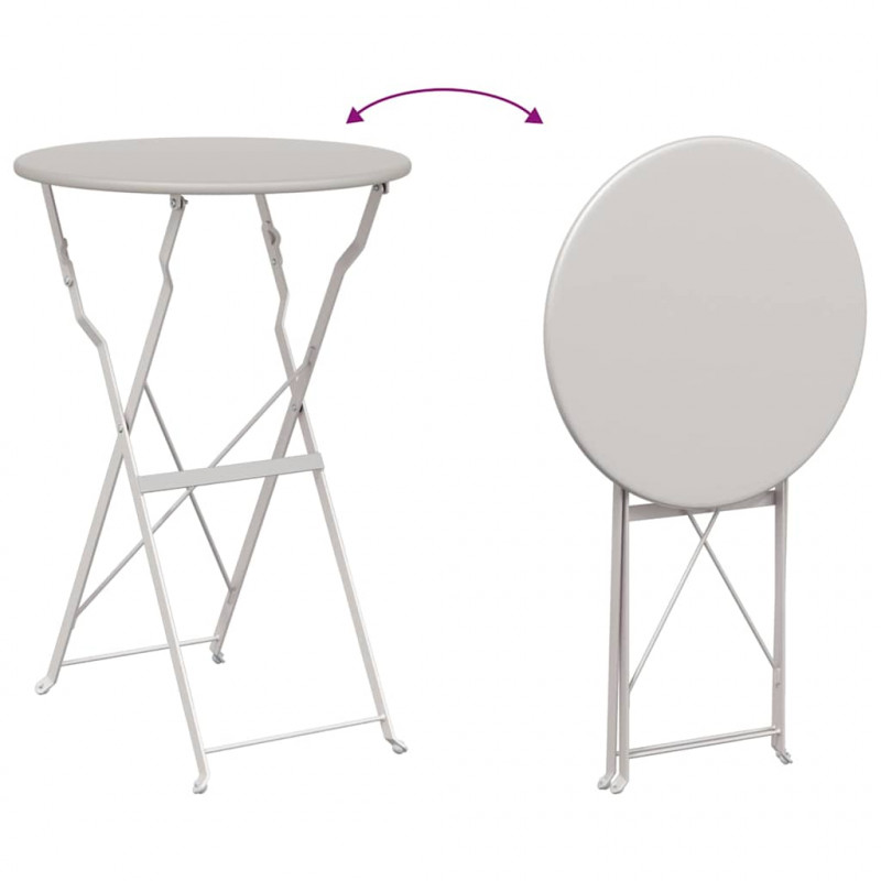 Stolik bistro Beżowy Ø 50 x 71 cm Stal malowana proszkowo