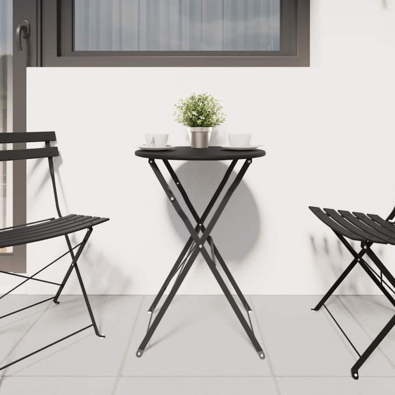 Stolik bistro Antracyt Ø 50 x 71 cm Stal malowana proszkowo