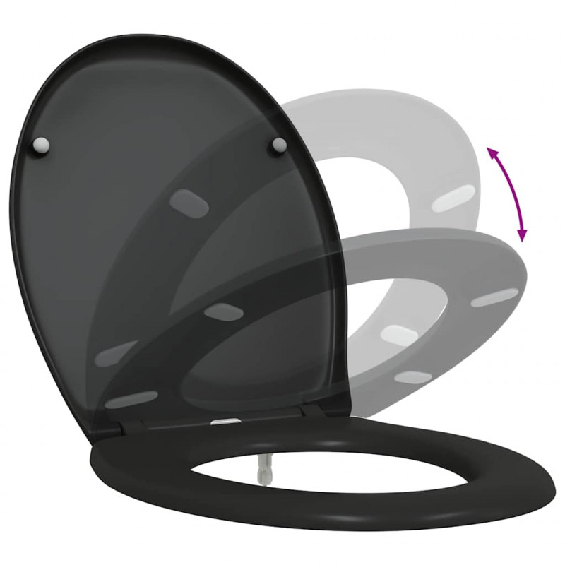 Deska toaletowa Czarny 47 x 37 x 4 cm Duroplast