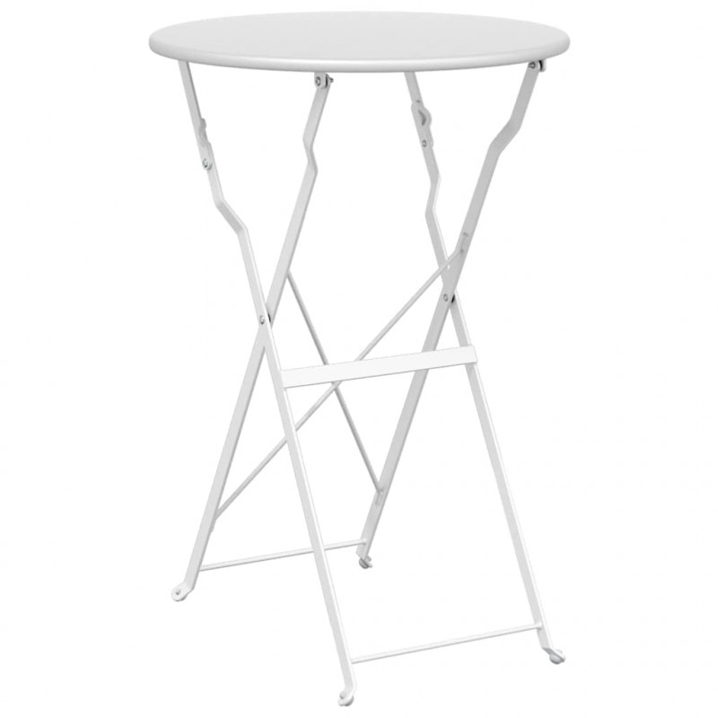 Składany zestaw bistro 3 pcs Biały Stal