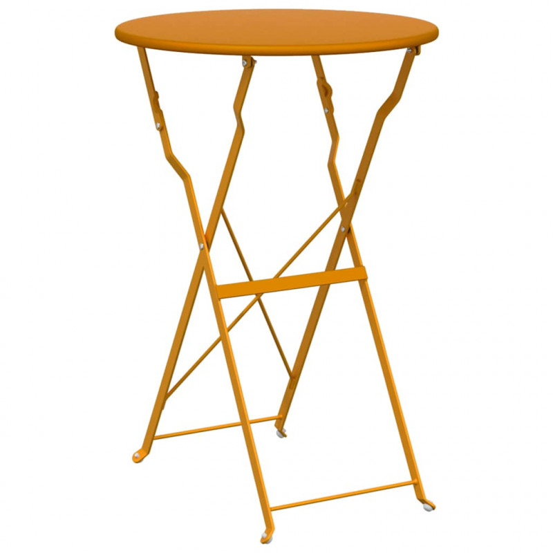 Składany zestaw bistro 3 pcs Musztardowy Stal