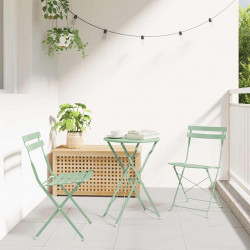 Składany zestaw bistro 3 pcs Morska zieleń Stal