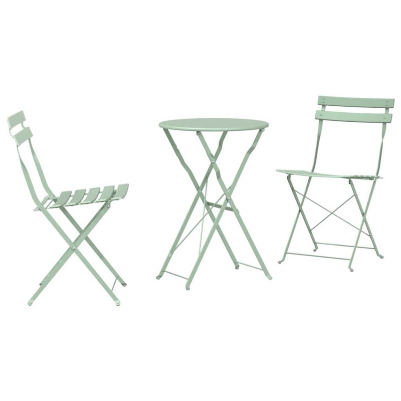 Składany zestaw bistro 3 pcs Morska zieleń Stal