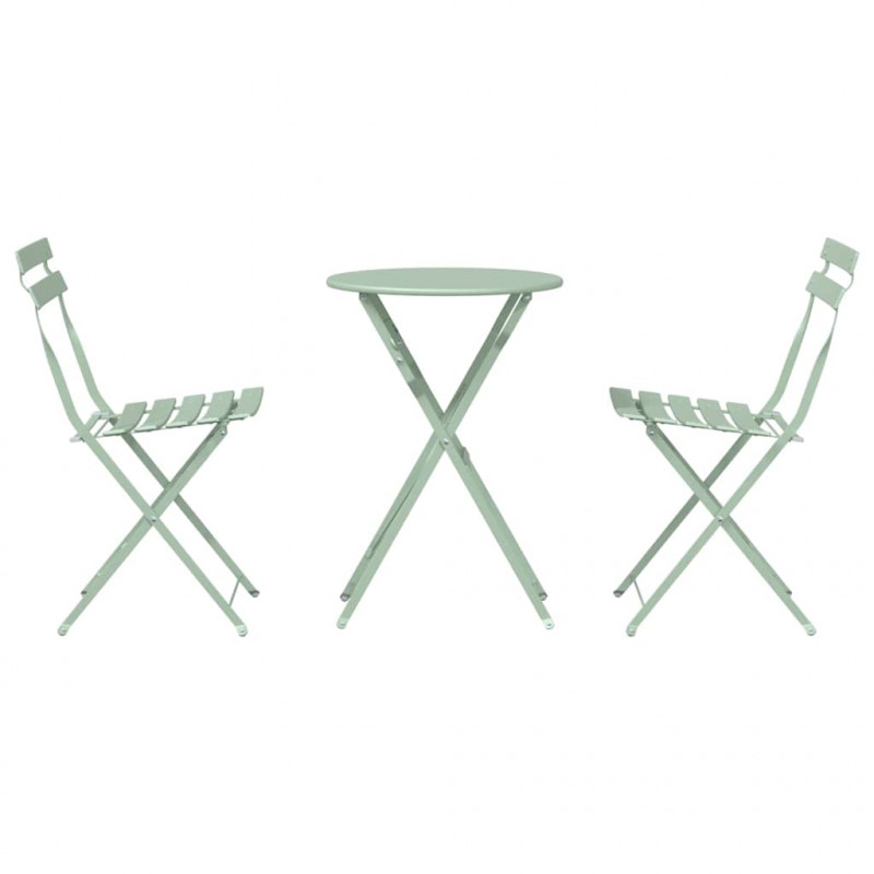 Składany zestaw bistro 3 pcs Morska zieleń Stal