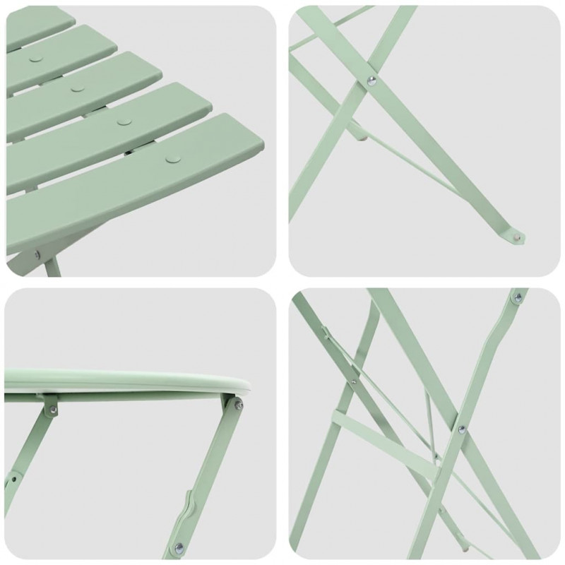 Składany zestaw bistro 3 pcs Morska zieleń Stal