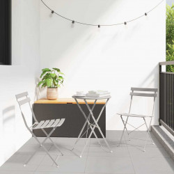 Składany zestaw bistro 3 pcs Beżowy Stal