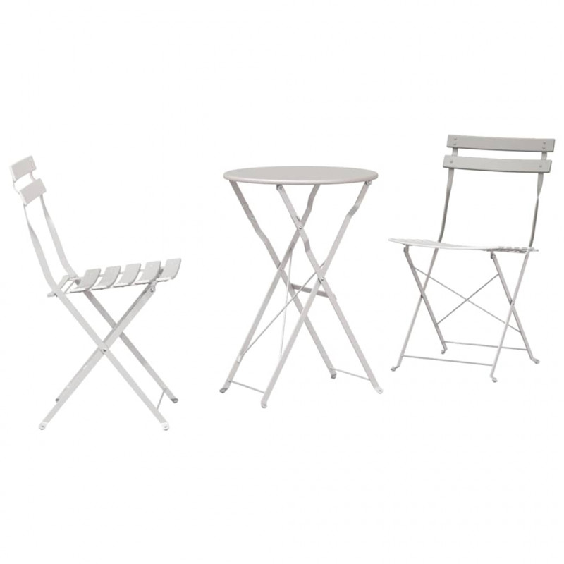 Składany zestaw bistro 3 pcs Beżowy Stal