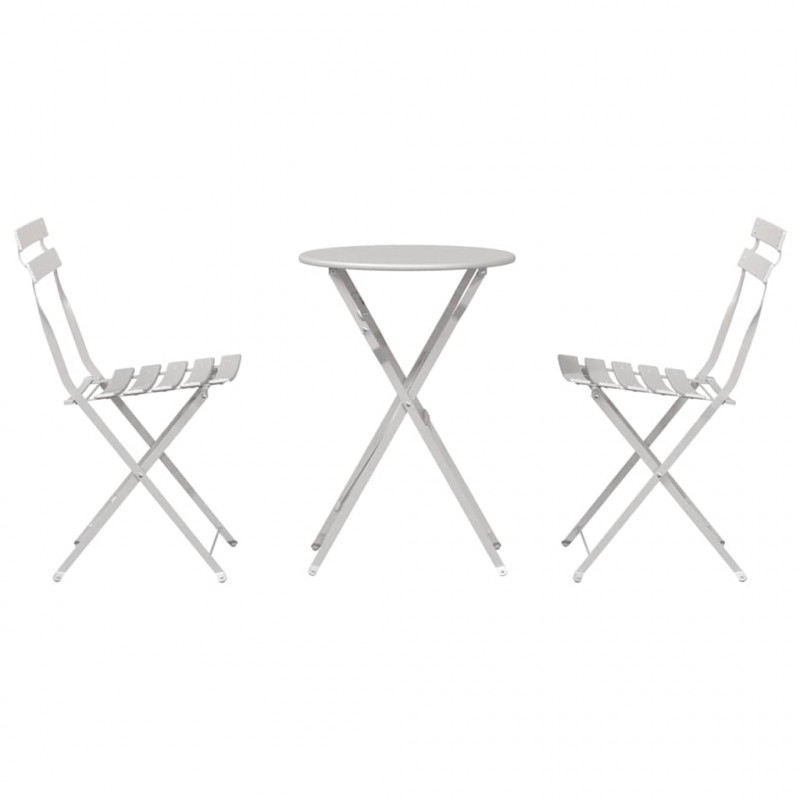 Składany zestaw bistro 3 pcs Beżowy Stal