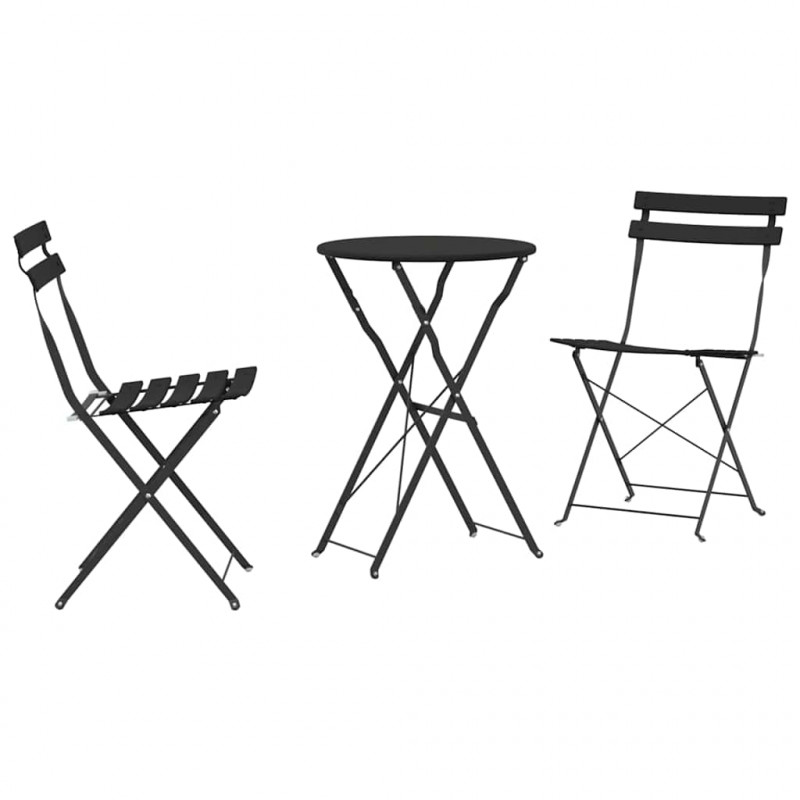 Składany zestaw bistro 3 pcs Antracyt Stal