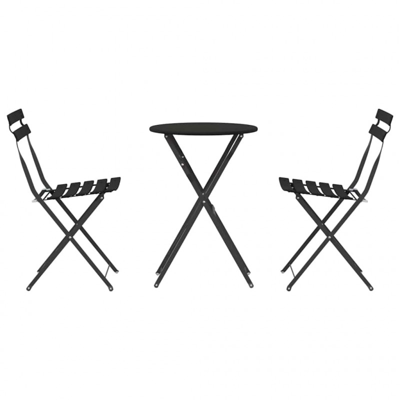 Składany zestaw bistro 3 pcs Antracyt Stal