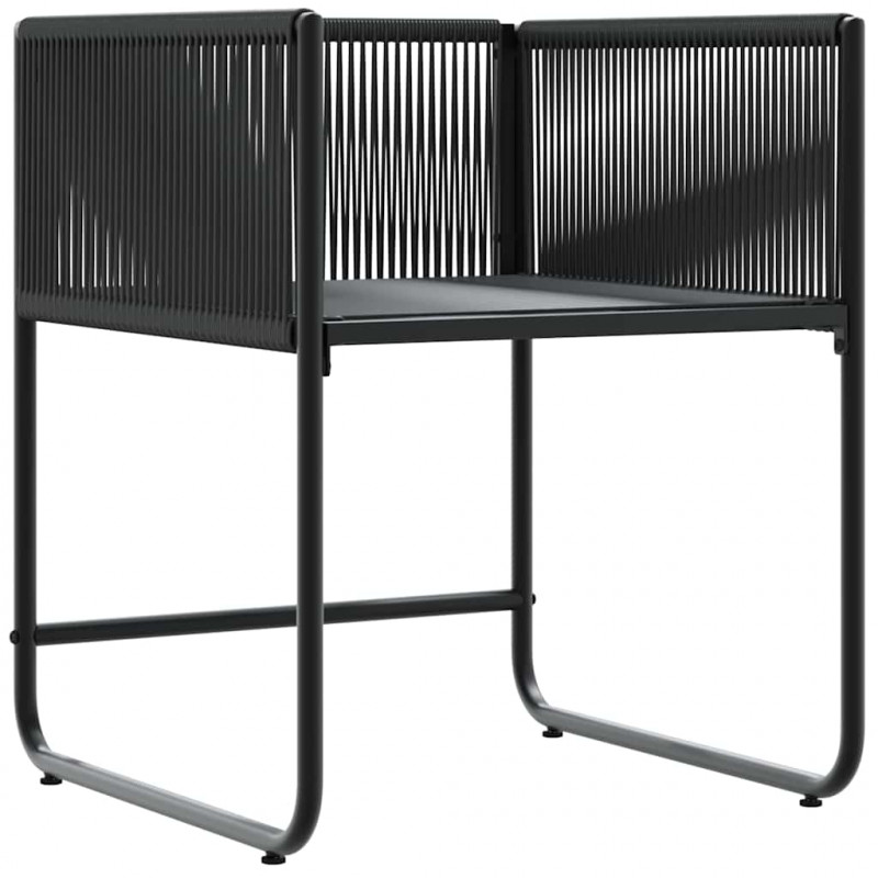 Krzesło z poduszką 4 pcs Czarny i antracyt Rattan PE