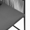 Krzesło z poduszką 4 pcs Czarny i antracyt Rattan PE