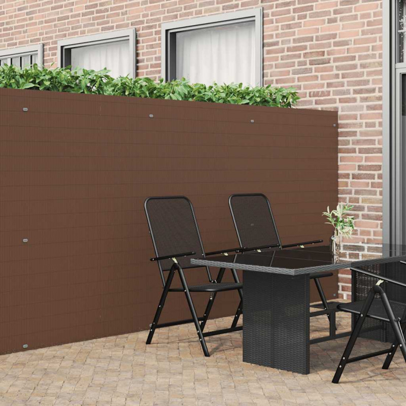 Ogrodzenie Ogrodowe Dwustronne Brązowe 1,8x5 m PVC