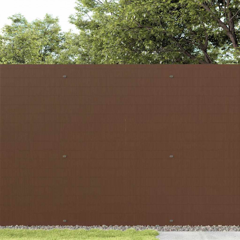 Ogrodzenie Ogrodowe Dwustronne Brązowe 1,8x5 m PVC