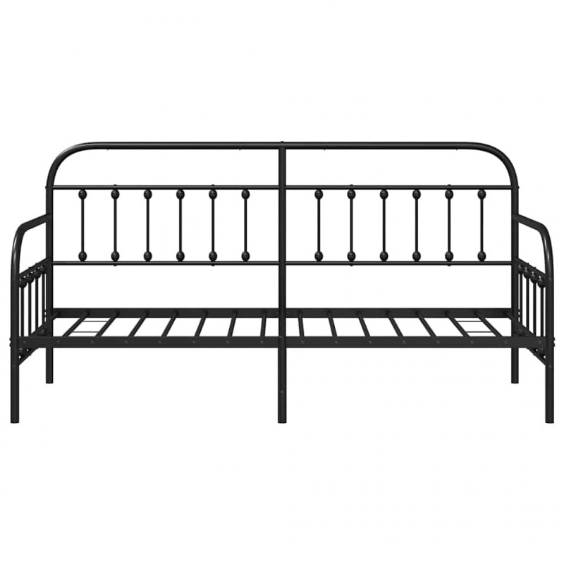 Rama łóżka dziennego Czarny 75 x 190 cm Stal malowana proszkowo