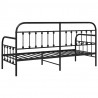 Rama łóżka dziennego Czarny 75 x 190 cm Stal malowana proszkowo