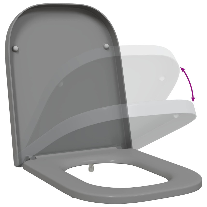 Deska toaletowa Szary 47,5 x 35 x 3,6 cm Duroplast