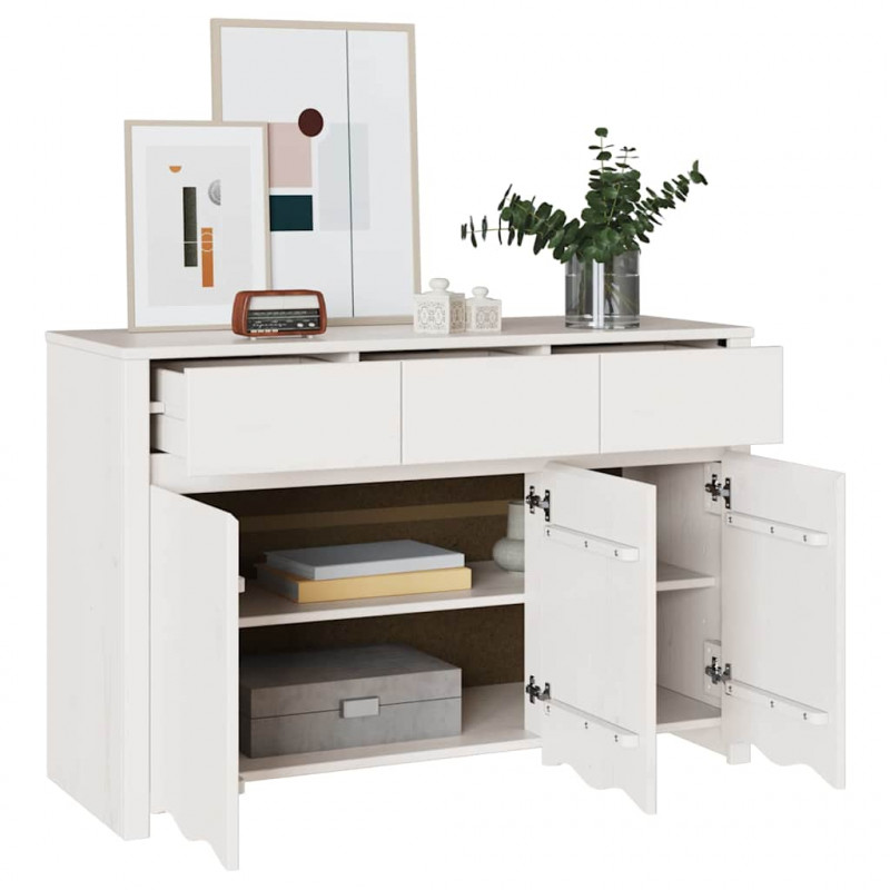 Bufet Drammen Biały 114 x 43 x 75,5 cm Lite drewno sosnowe