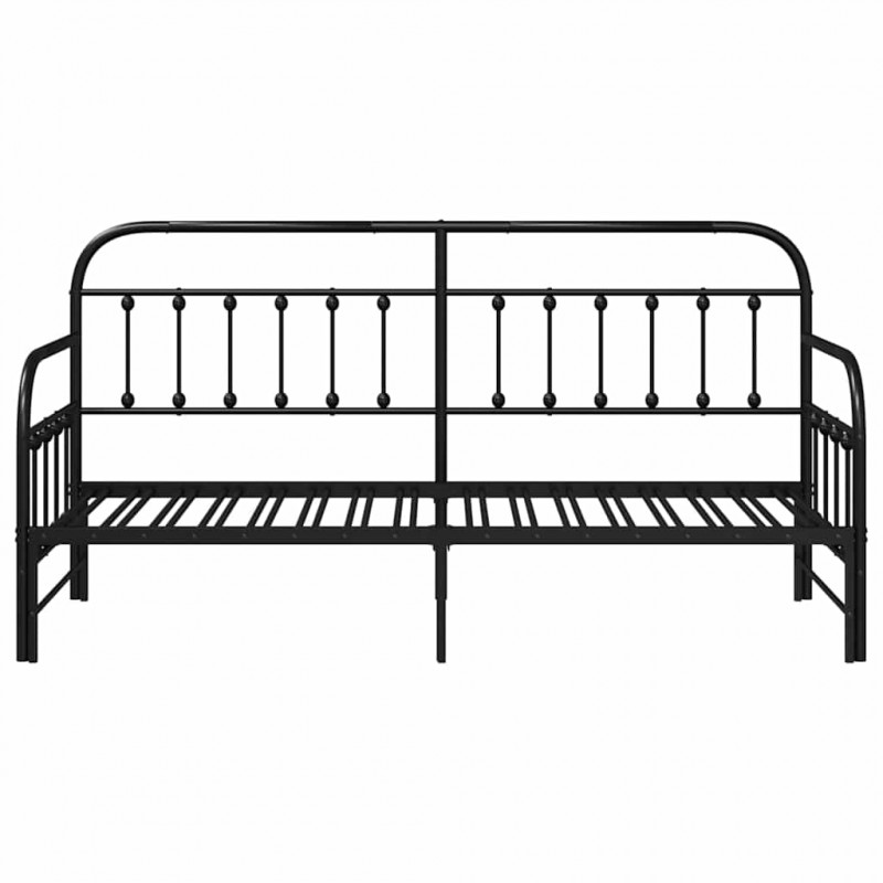 Rama łóżka dziennego Czarny 80 x 200 cm Stal malowana proszkowo