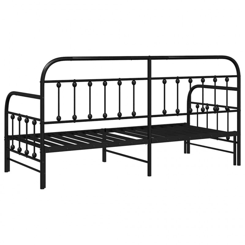 Rama łóżka dziennego Czarny 80 x 200 cm Stal malowana proszkowo