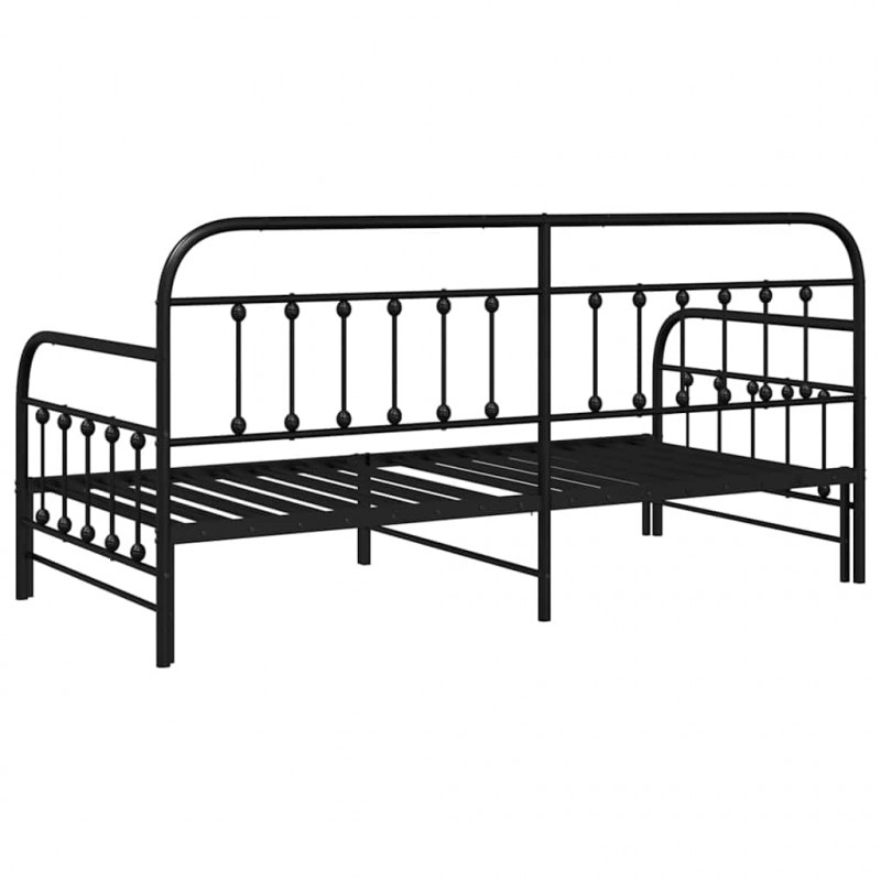 Rama łóżka dziennego Czarny 90 x 200 cm Stal malowana proszkowo
