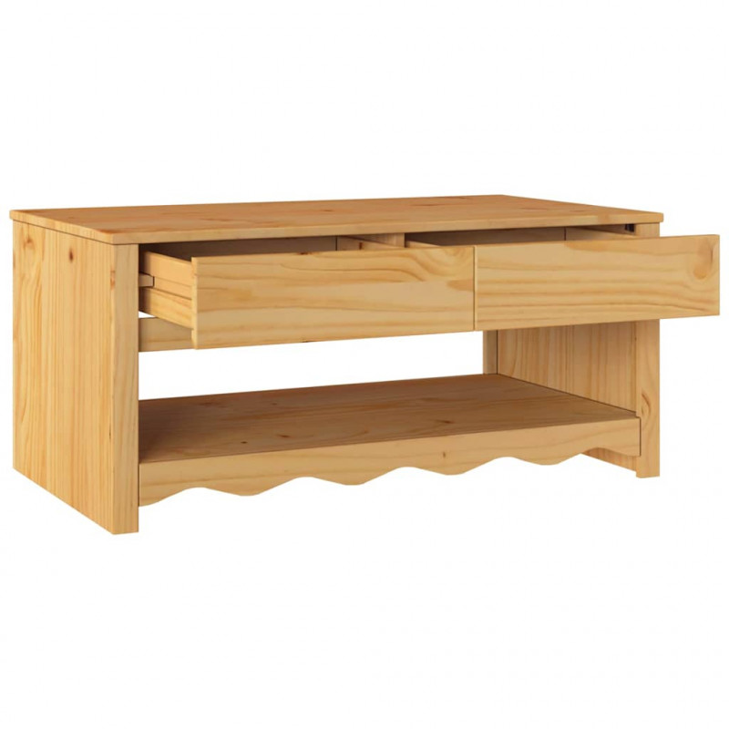 Stolik kawowy Drammen Dąb 99 x 55 x 45 cm Lite drewno sosnowe