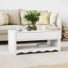 Stolik kawowy Drammen Biały 99 x 55 x 45 cm Lite drewno sosnowe