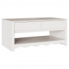 Stolik kawowy Drammen Biały 99 x 55 x 45 cm Lite drewno sosnowe