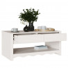 Stolik kawowy Drammen Biały 99 x 55 x 45 cm Lite drewno sosnowe