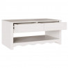 Stolik kawowy Drammen Biały 99 x 55 x 45 cm Lite drewno sosnowe