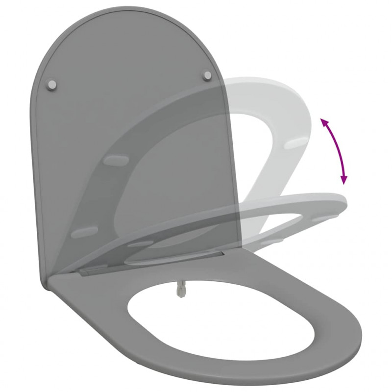 Deska toaletowa Szary 47 x 36 x 3,4 cm Duroplast