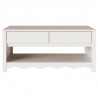 Stolik kawowy Drammen Biały 99 x 55 x 45 cm Lite drewno sosnowe