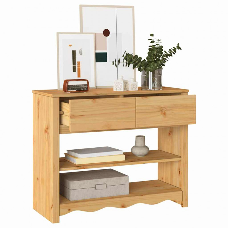 Konsola Drammen Dąb 89,5 x 37 x 73 cm Lite drewno sosnowe