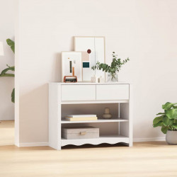 Konsola Drammen Biały 89,5 x 37 x 73 cm Lite drewno sosnowe