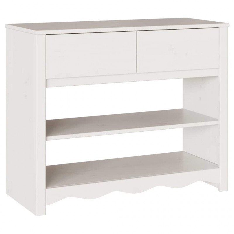 Konsola Drammen Biały 89,5 x 37 x 73 cm Lite drewno sosnowe