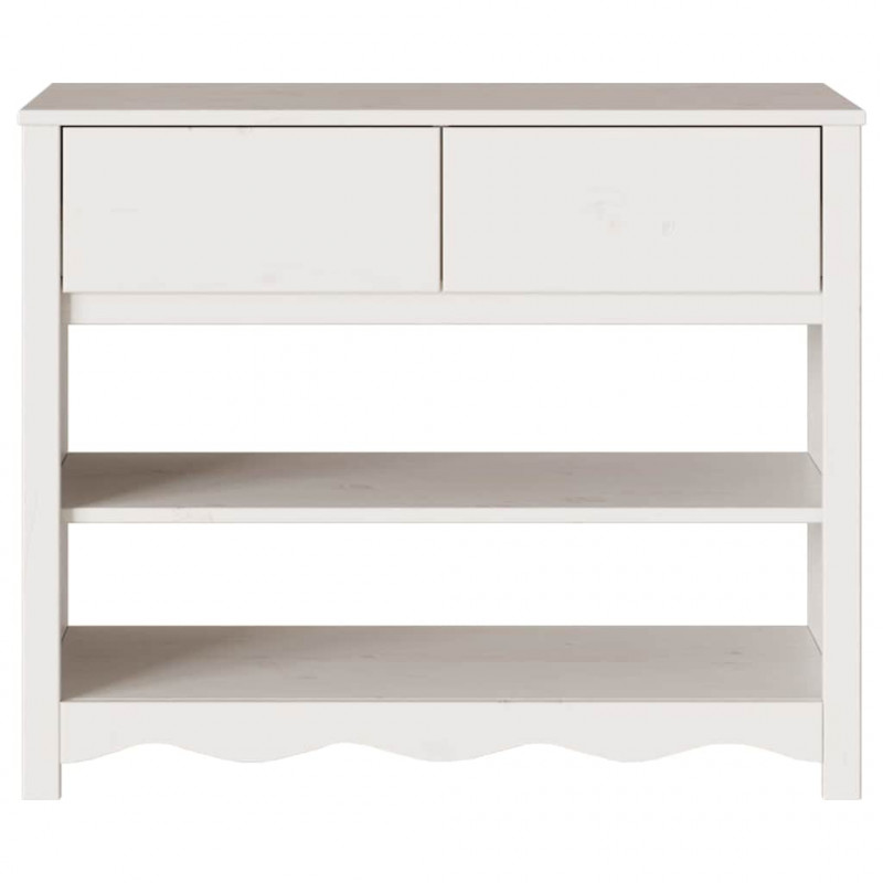 Konsola Drammen Biały 89,5 x 37 x 73 cm Lite drewno sosnowe