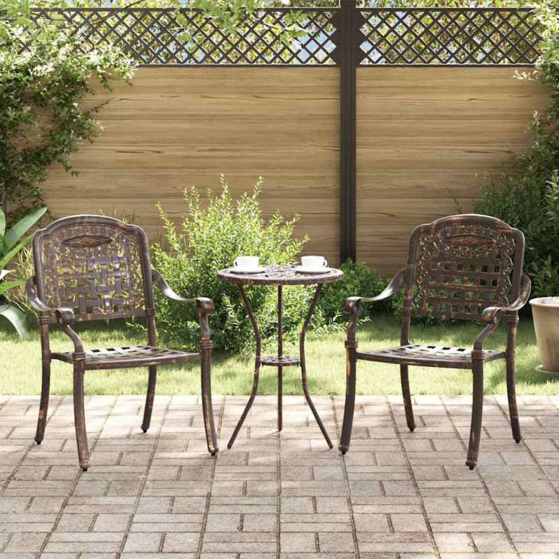 Krzesło Ogrodowe 2 pcs kolor bronzu 55 x 56,5 x 91cm Aluminium