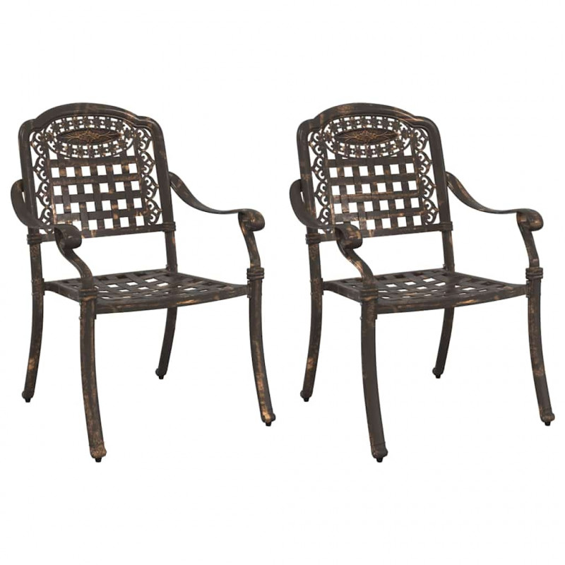 Krzesło Ogrodowe 2 pcs kolor bronzu 55 x 56,5 x 91cm Aluminium
