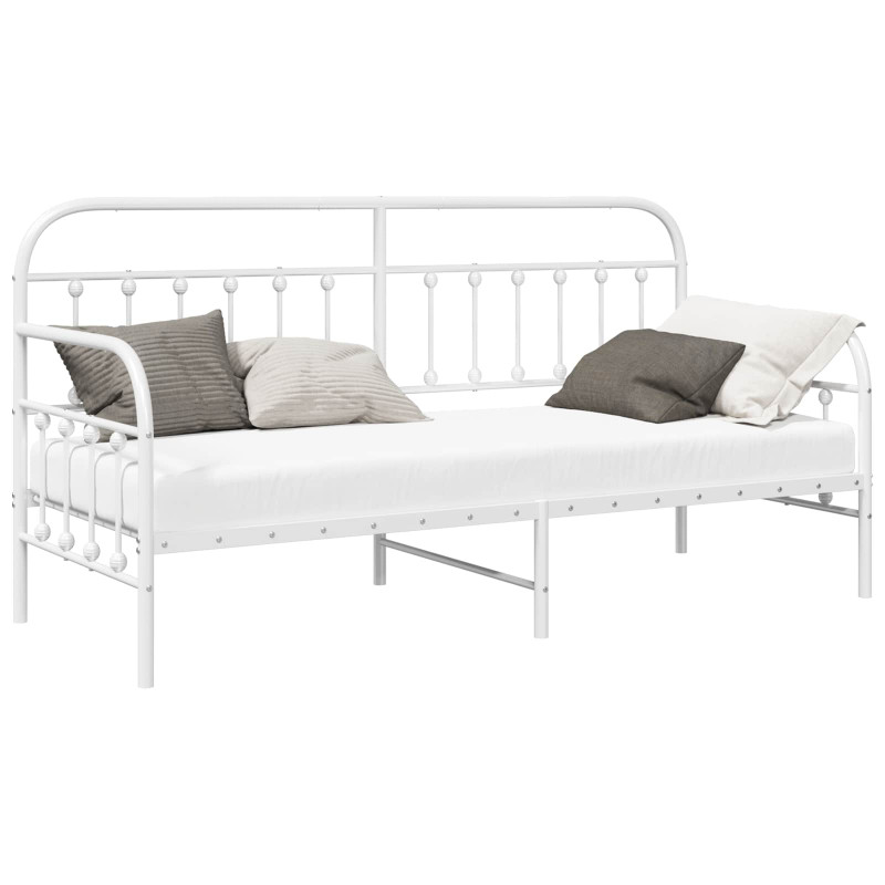 Rama łóżka dziennego Biały 75 x 190 cm Stal malowana proszkowo