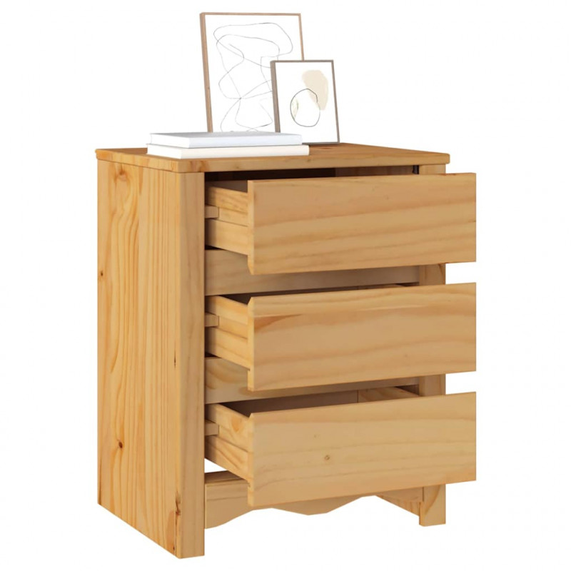 Stolik kawowy Drammen Dąb 45 x 35 x 56 cm Lite drewno sosnowe